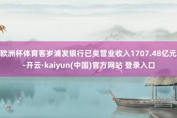 欧洲杯体育客岁浦发银行已矣营业收入1707.48亿元-开云·kaiyun(中国)官方网站 登录入口
