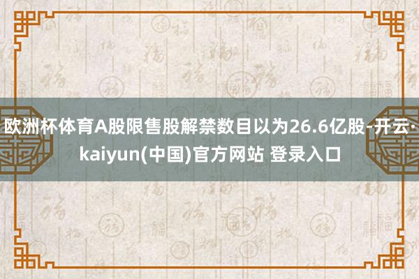 欧洲杯体育A股限售股解禁数目以为26.6亿股-开云·kaiyun(中国)官方网站 登录入口
