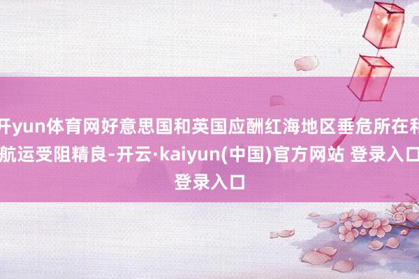 开yun体育网好意思国和英国应酬红海地区垂危所在和航运受阻精良-开云·kaiyun(中国)官方网站 登录入口