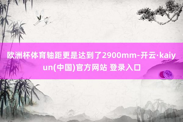 欧洲杯体育轴距更是达到了2900mm-开云·kaiyun(中国)官方网站 登录入口