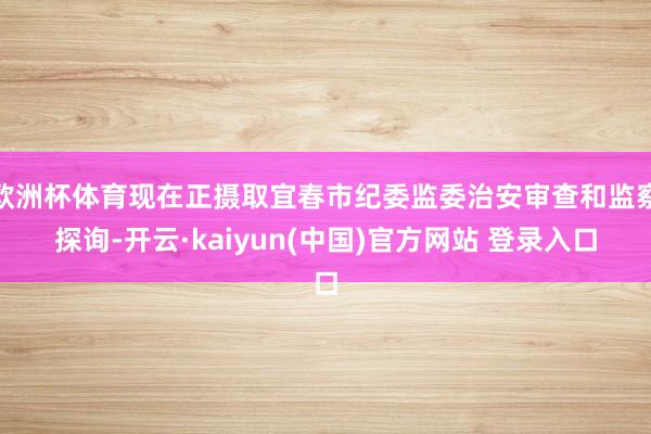 欧洲杯体育现在正摄取宜春市纪委监委治安审查和监察探询-开云·kaiyun(中国)官方网站 登录入口