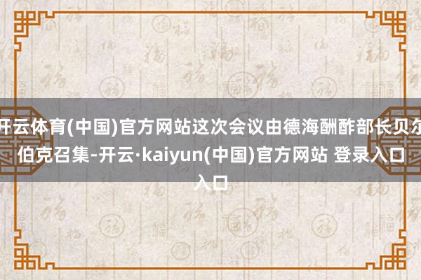 开云体育(中国)官方网站这次会议由德海酬酢部长贝尔伯克召集-开云·kaiyun(中国)官方网站 登录入口