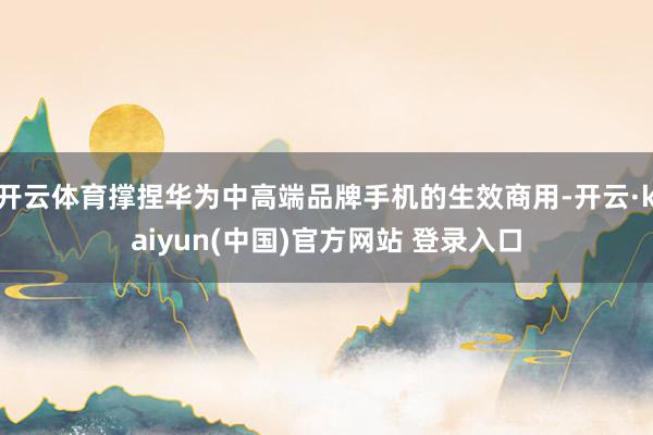 开云体育撑捏华为中高端品牌手机的生效商用-开云·kaiyun(中国)官方网站 登录入口