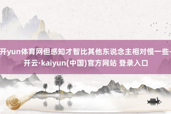 开yun体育网但感知才智比其他东说念主相对慢一些-开云·kaiyun(中国)官方网站 登录入口