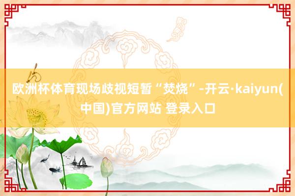 欧洲杯体育现场歧视短暂“焚烧”-开云·kaiyun(中国)官方网站 登录入口