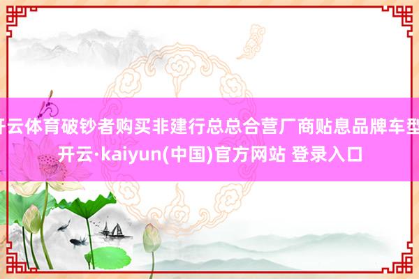开云体育破钞者购买非建行总总合营厂商贴息品牌车型-开云·kaiyun(中国)官方网站 登录入口