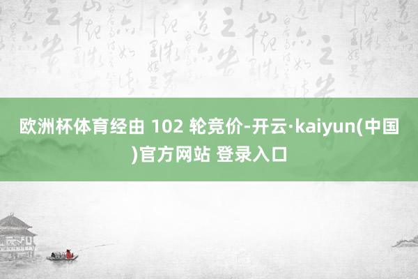 欧洲杯体育经由 102 轮竞价-开云·kaiyun(中国)官方网站 登录入口