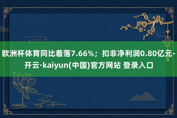 欧洲杯体育同比着落7.66%；扣非净利润0.80亿元-开云·kaiyun(中国)官方网站 登录入口
