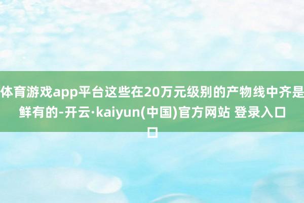 体育游戏app平台这些在20万元级别的产物线中齐是鲜有的-开云·kaiyun(中国)官方网站 登录入口