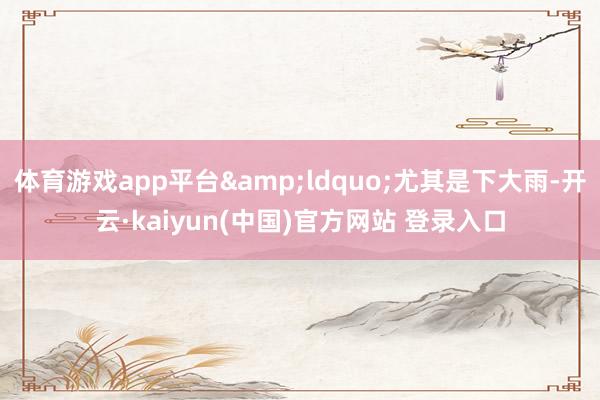 体育游戏app平台&ldquo;尤其是下大雨-开云·kaiyun(中国)官方网站 登录入口