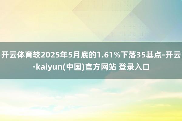 开云体育较2025年5月底的1.61%下落35基点-开云·kaiyun(中国)官方网站 登录入口