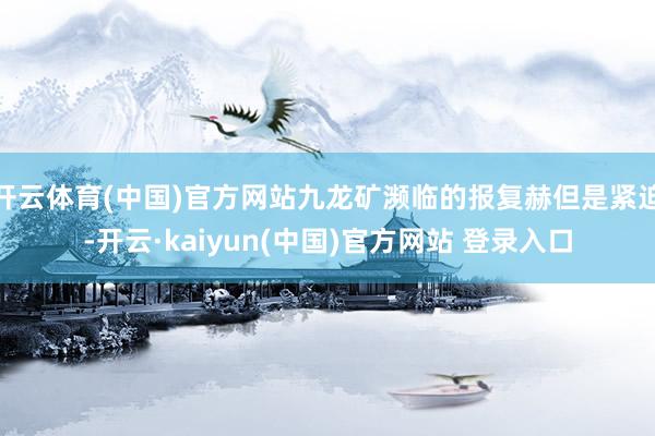 开云体育(中国)官方网站九龙矿濒临的报复赫但是紧迫-开云·kaiyun(中国)官方网站 登录入口